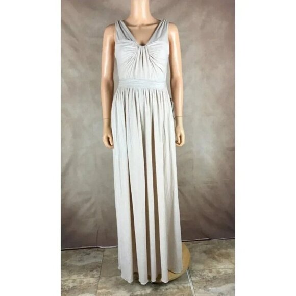 ADRIANNA PAPELL V-Neck Shimmer Gown with Pockets NWT 4 - Picture 3 of 12